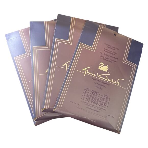 4 Pair Gloria Vanderbilt Size A Daysheer Reinforced Toe Pantyhose NEW - Picture 5 of 7